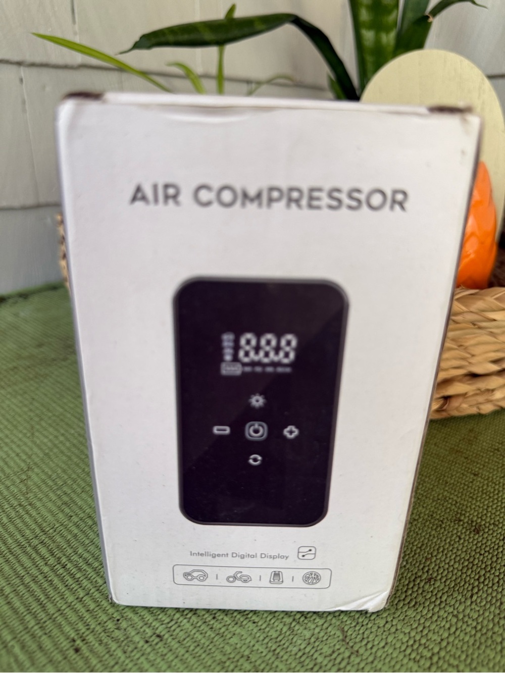 Portable Air Compressor with Digital Display - White